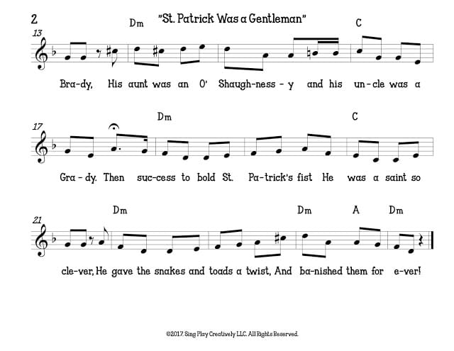 St. Patrick Was a Gentleman Free Resource for elementary music teachers