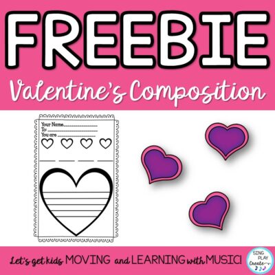 Free music composition Valentine's Day friendship activity. 