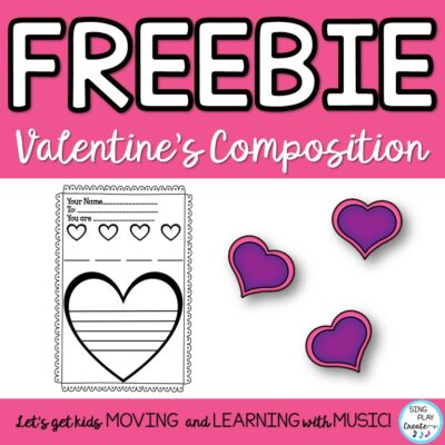 Free music composition Valentine's Day friendship activity.