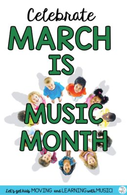 Celebrate MIOSM, March is music in our schools month at your elementary school with these free ideas. 