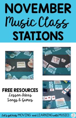 How to use stations in the music classroom during the month of November.
