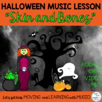 Sing Play Create Halloween music class lesson "Skin and Bones"