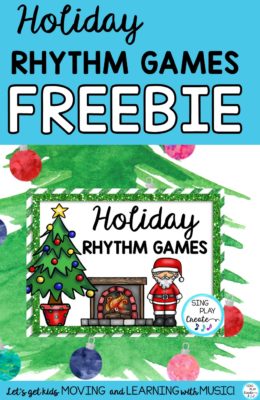 Holiday music education rhythm games freebie for your 1-6 grade students.