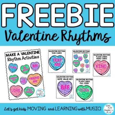 Free make a Valentine Rhythm Freebie from Sing Play Create.