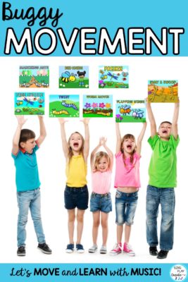 BUGGY MOVEMENT ACTIVITIES are perfect to get your “littles” moving in music classes or in your preschool activities. 