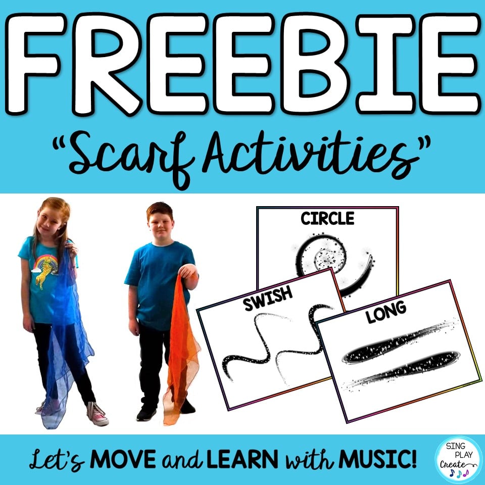 Are you ready for 12 free scarf movement activities? Are you ready for 12 free scarf movement activities?  Scarf movement activities are great for kids any time of year, Here are 12 free scarf activities you can use any time of year.
Read this informative blog post with 12 free scarf movement activities. SING PLAY CREATE