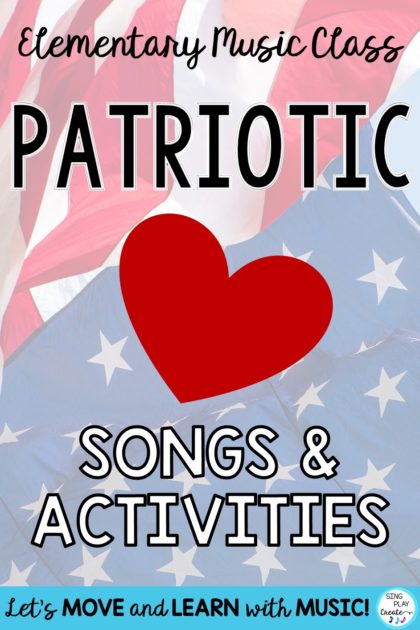 Patriotic music songs and activities for the elementary music teacher. 