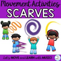 Scarf Activity CARDS AND POSTERS for movement activities for children.