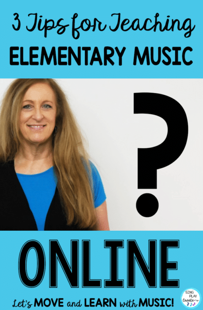 3 Tips for Teaching Elementary Music Online. Learn how to organize your lessons, create classroom culture and keep students engaged with these easy to implement tips from Sandra at Sing Play Create.