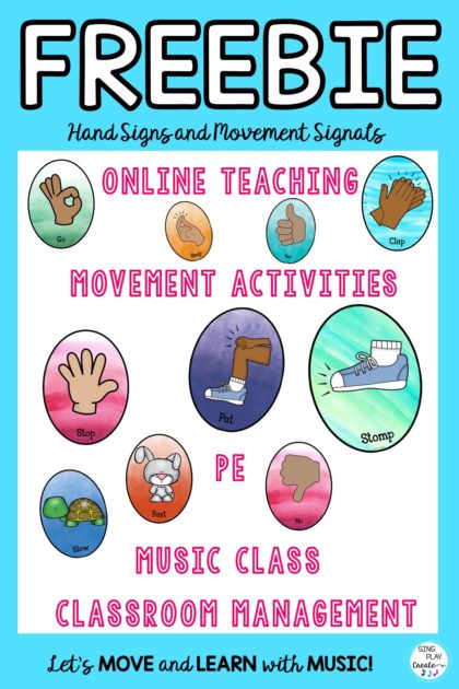 Hand Signal and Movement Posters for Online and Classroom Management