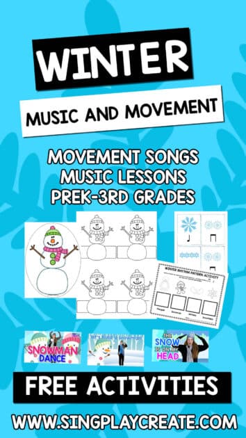 Winter Movement and Music Activities for children. Movement actions, games, songs and scarf activities for early childhood educators and therapists.
Sing Play Create