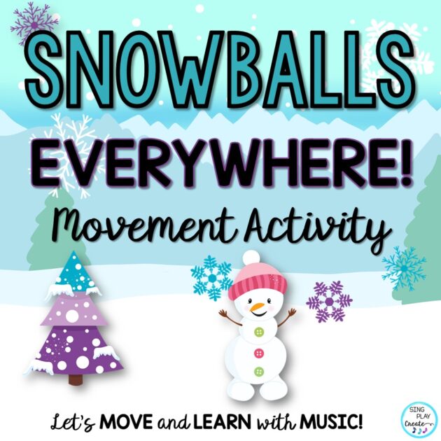 "Snowballs Everywhere" Movement Activity, Bean Bag Toss, Snow Play Activity