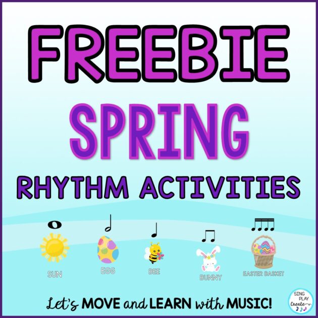 Free elementary music spring rhythm activities when you subscribe to our newsletter.