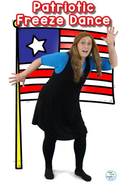 Let's FREEZE DANCE in the classroom. Connect movement with learning about U.S.A. in social studies or as you teach students to sing "The Star-Spangled Banner" and other patriotic songs.   
Freeze dance can be an anytime movement activity and brain break for your students.
USE the activity for transitions, rewards, to keep students busy while you set up or clean up, rainy day, snow day, recess, assess or work with individual students and in your virtual classrooms.
