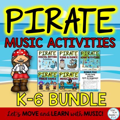 Pirate Music Activities Bundle: Songs, Dance, Chants, Rhythm, Movement