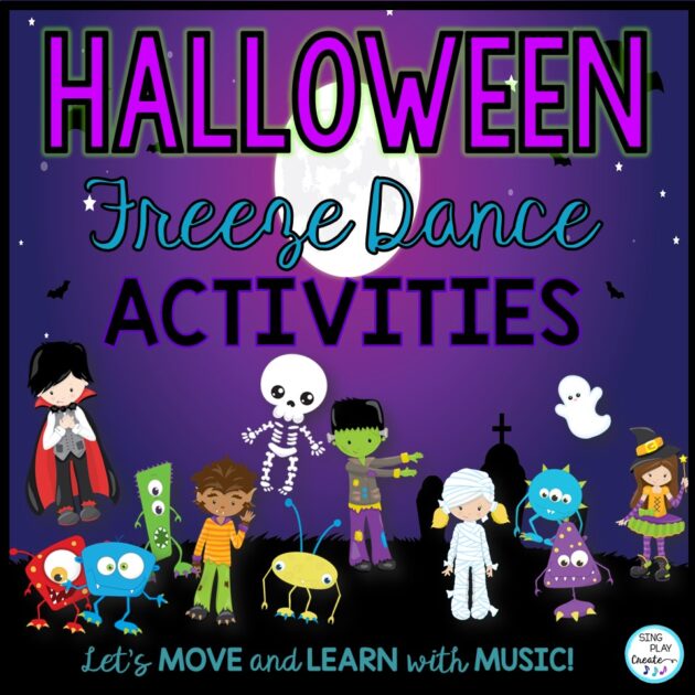 Halloween Freeze Dance and Brain Break: Dynamics, Movement, Math Activities  - Sing Play Create