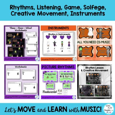 Halloween Music Activities Bundle: Songs, Chants, Games, Movement K-6