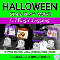 Halloween Music Lessons: K-2 Sing, Play, Move Activities "" Witch-Witch"" ""Pumpkin"" ""Black Cat"" & Vocal Explorations