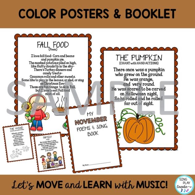 November Thanksgiving: Literacy Songs, Chants, Poems, Fingerplays ELA ...