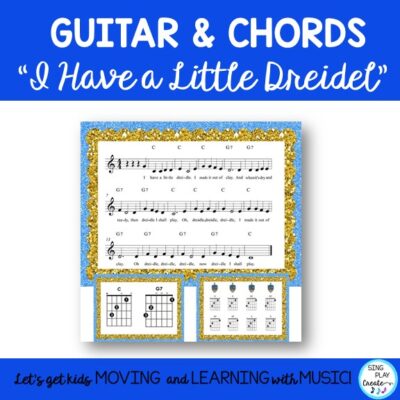New Song Sheets with Guitar Chords for DREIDEL SONG and I HAVE A LITTLE  DREIDEL