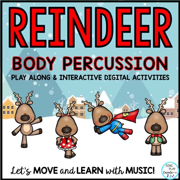 Get ready to move on the beat! These active reindeer are pawing in the snow to play with your students! All the body percussion actions are on the Steady Beat. Students will love to move with the reindeer as the move to the beat of the music in the VIDEO. You can have them practice the patterns, with the video, then students can create their own body percussion moves using the FLASH CARDS and GOOGLE SLIDES activities. The teacher guide offers music lesson outlines and activities for music activities for the month of December. This resource offers a variety of teaching strategies and learning experiences to help your students internalize the steady beat. Best for PreK-2nd Grade