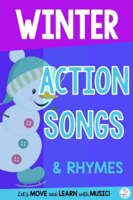 Wintertime is cold, snowy, and usually means more indoor playtime and recesses. So I’m sharing some winter action songs and rhymes for children that can be used in any setting. 
Wintertime can be a great learning time using winter action songs and poems. Students understand and "get" cold, snowy, freezing, snow, snowman, and other winter concepts as they experience winter weather. You can make learning fun by incorporating action songs into your classroom activities.
