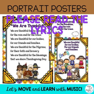 Thanksgiving Music Lesson: ""We Are Thankful"" Song with Orff and Kodaly Lesson