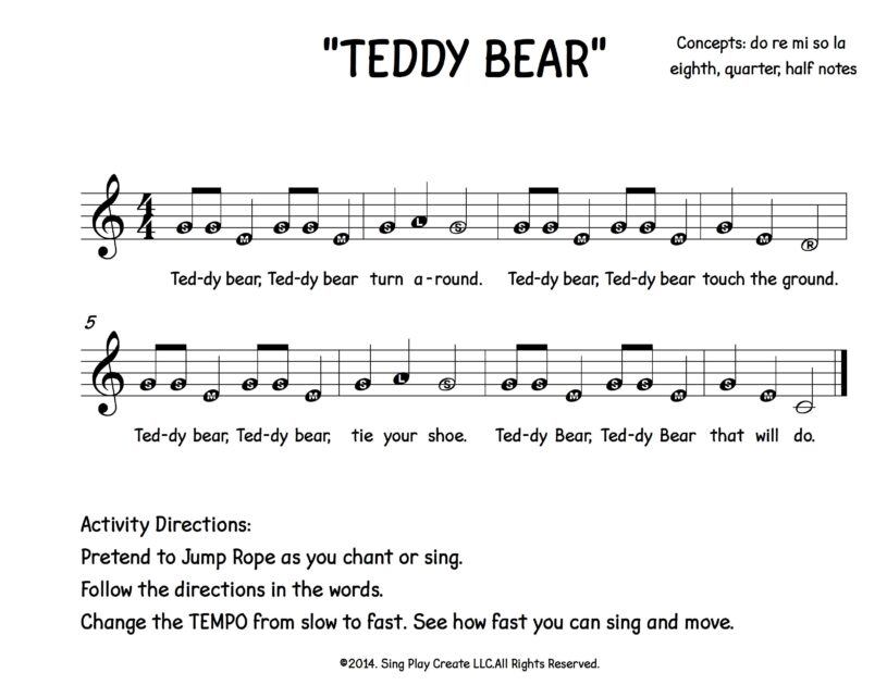 Teddy Bear Song and Activity by Sing Play Create