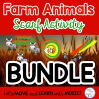 Farm Animal Scarf Activity, Brain Break, Creative Movement Activity: BUNDLE