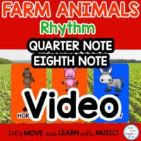 Rhythm Play Along Video and Activities: {Quarter, Eighth Notes} Farm Animals