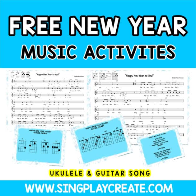 Ukulele Lesson to sing and play "Happy New Year" Song