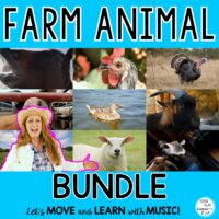 Farm Animal Action Song Literacy, Movement Activities (Video) BUNDLE