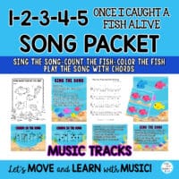 "1-2-3-4-5 Once I Caught a Fish Alive" Nursery Rhyme Song Activity Packet