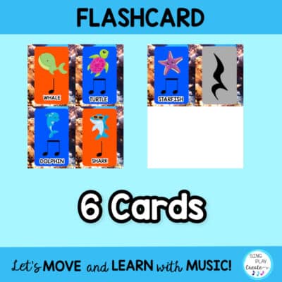 Rhythm Flash Cards, Posters and Activities {Quarter Rest} Ocean Friends