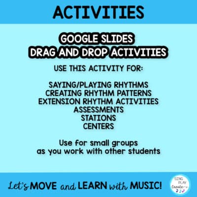 Rhythm Google Slides Drag & Drop Activity {Quarter Rest} Ocean Friends