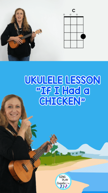 Ukulele lesson for kids and teaching tips and strategies to help you learn how to play the ukulele and sing the song.