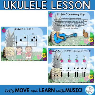 Ukulele Music Lesson “I Like a Pineapple”: Chords C, F, G7