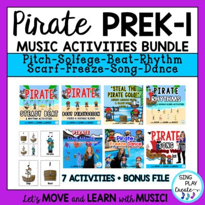 Pirate PreK-K-1 Music Lesson and Movement Activity Bundle