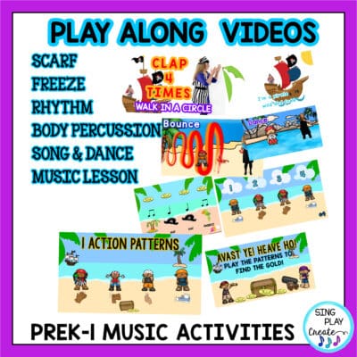 Pirate PreK-K-1 Music Lesson and Movement Activity Bundle