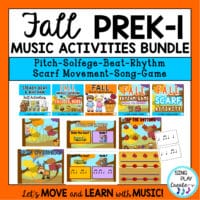 Fall PREK-K-1 Music Lessons, Songs, Activities & Printables Bundle