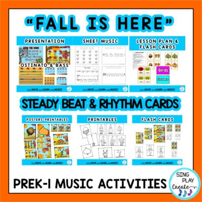 Fall PREK-K-1 Music Lessons, Songs, Activities & Printables Bundle