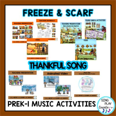 November PreK-1 Music Lesson and movement Activities Bundle