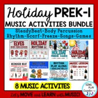 Holiday Preschool, Kindergarten Music Lesson and Movement Activity Bundle