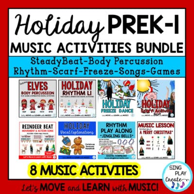 Holiday Preschool, Kindergarten Music Lesson and Movement Activity Bundle