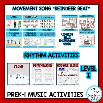 Holiday Preschool, Kindergarten Music Lesson and Movement Activity Bundle