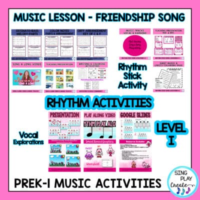 February Preschool, K-1 Music Lesson and Movement Activity Bundle