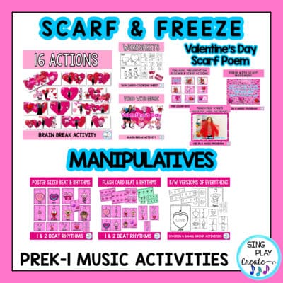 February Preschool, K-1 Music Lesson and Movement Activity Bundle