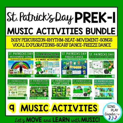 St. Patrick's Day PREK-1 Music Lesson and Movement Activity Bundle