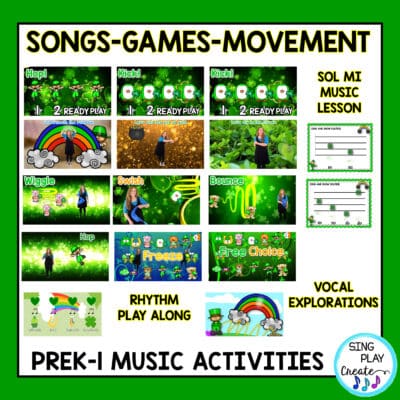 St. Patrick's Day PREK-1 Music Lesson and Movement Activity Bundle