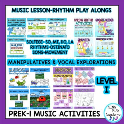 May Preschool, K-1 Music Lesson and Movement Activity Bundle